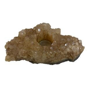 Natural Citrine Geode Quartz Cluster Crystal 4 lbs‎ 11oz Tealight Candle Holder